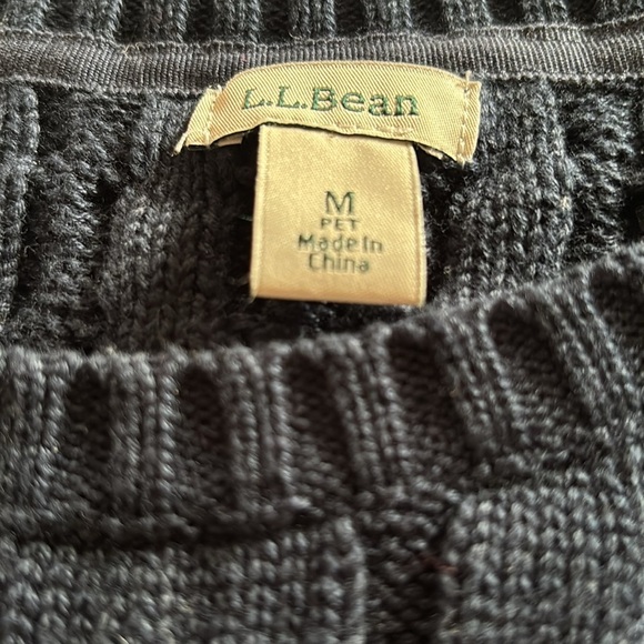 L.L.Bean Clueless Preppy Navy Mixed Cable-Knit Chunky Crewneck Sweater MP - Picture 3 of 6